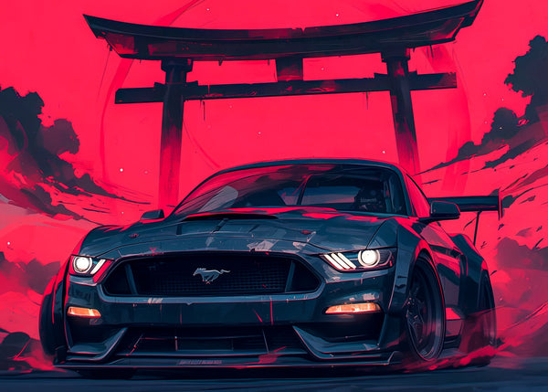 Ford Mustang under Torii Gate