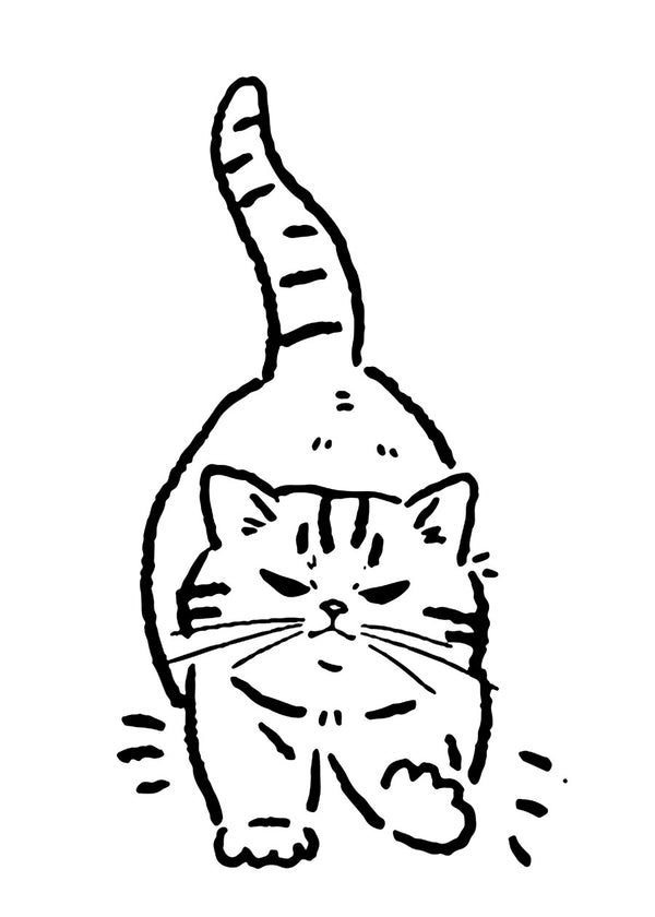 Cat Stretching Illustration