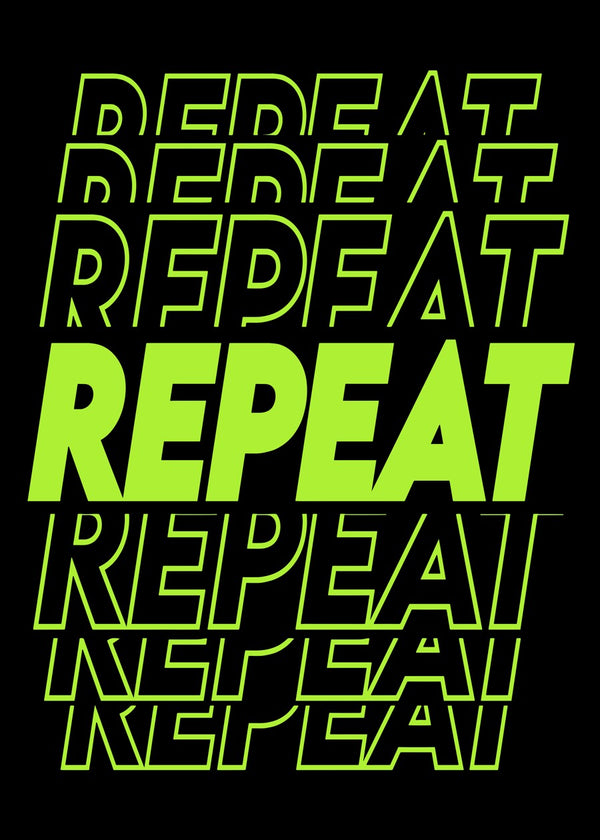 Repeat Typography Neon Green
