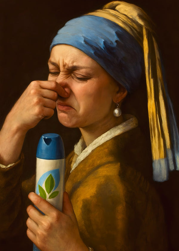 Girl With Air Freshener Spray