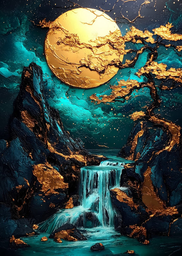 Moonlit Cascade