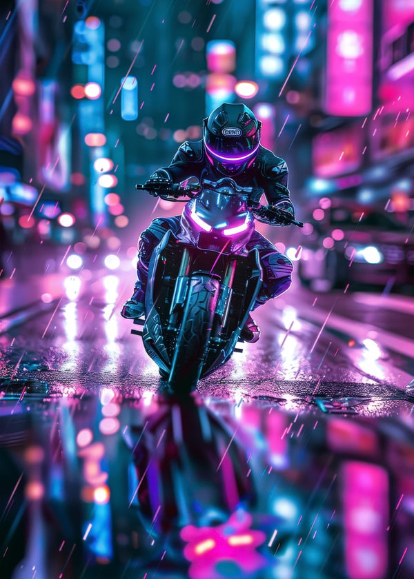 Neon Cyberpunk Motorcycle