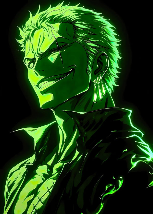 roronoa zoro neon art