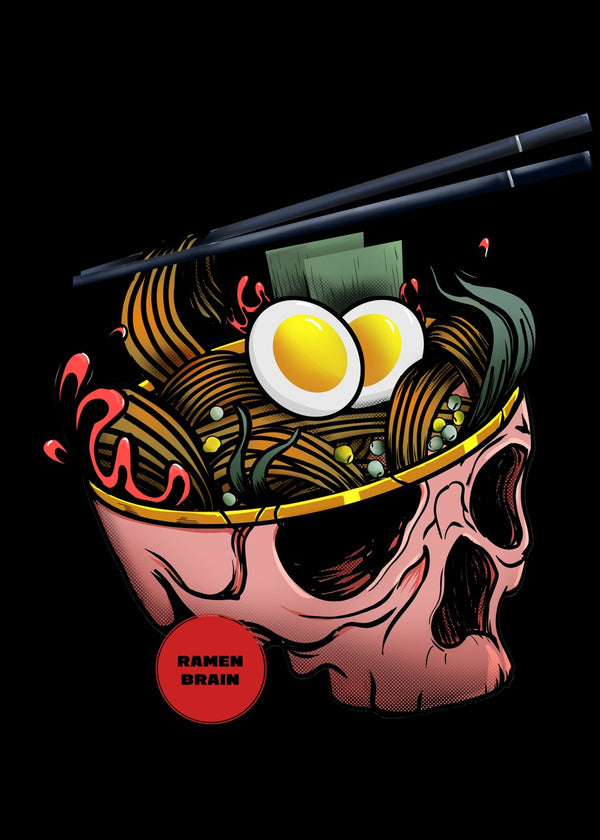 Japanese Aesthetic Ramen Skull
