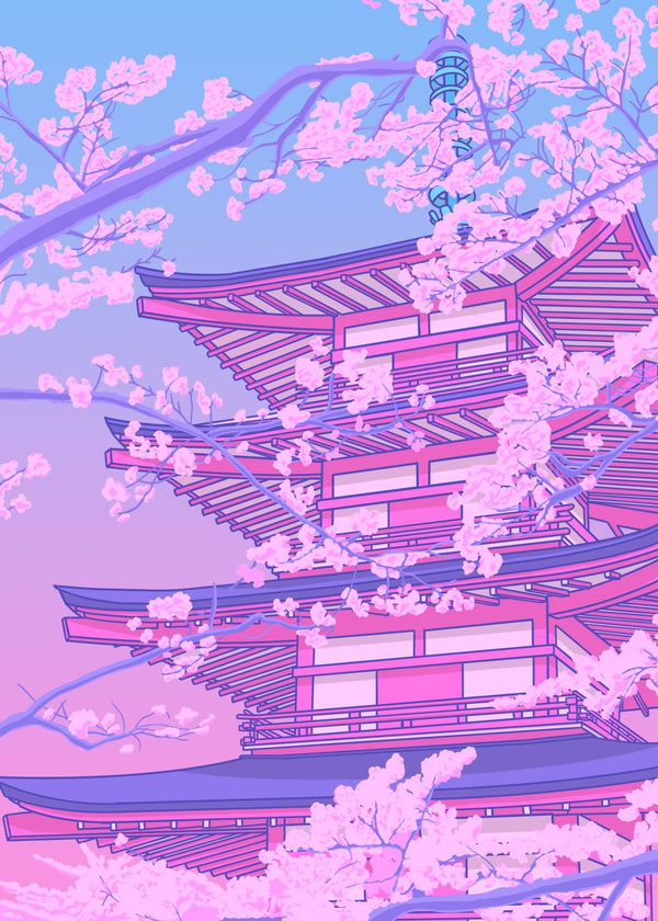 Cherry blossom of Japan castle