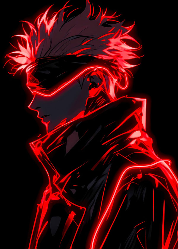 Gojo Red Neon Silhouette
