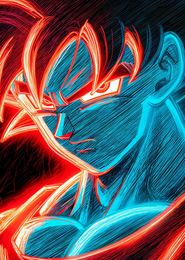 Neon Goku Drawing, Dragon ball
