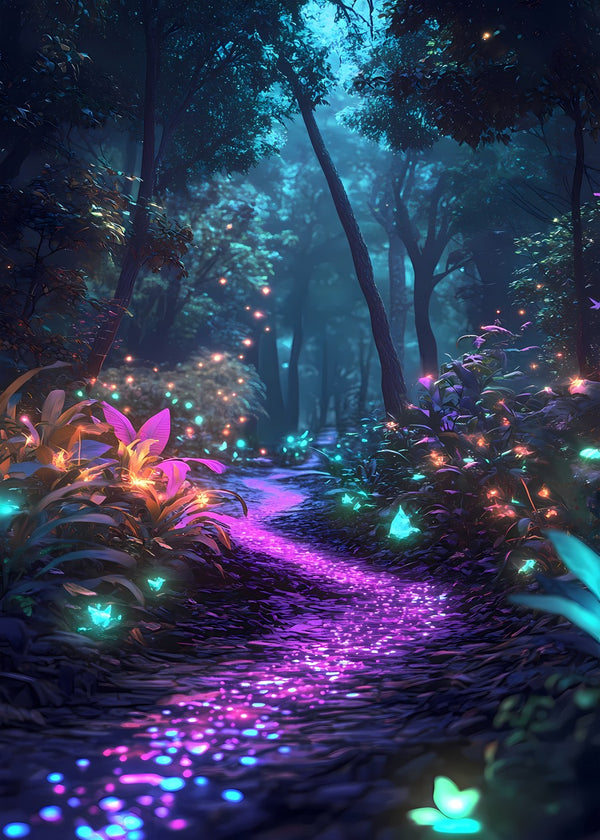Fantasy Fairy Forest Neon Glow