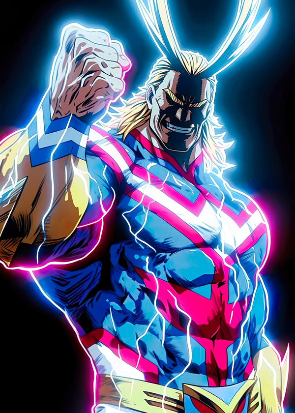 All Might, My Hero Academia neon light