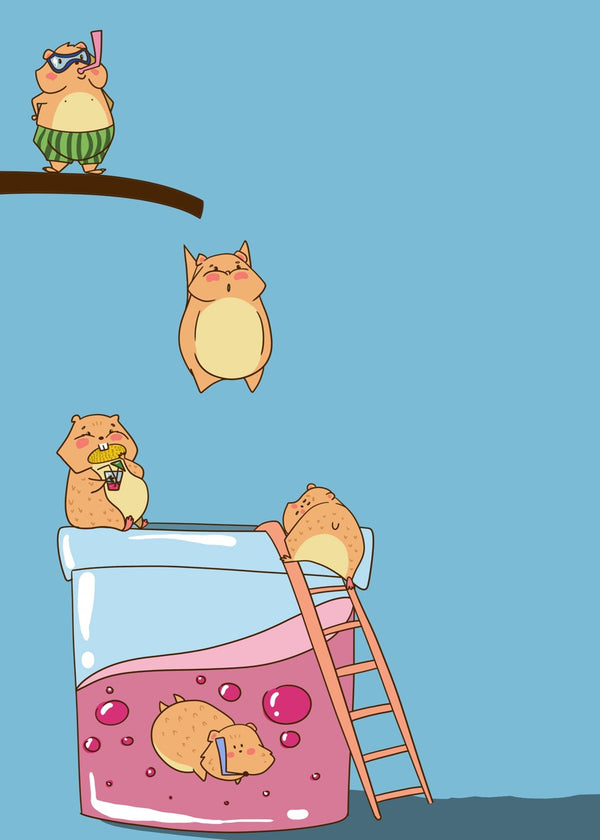 Cute cartoon hamsters