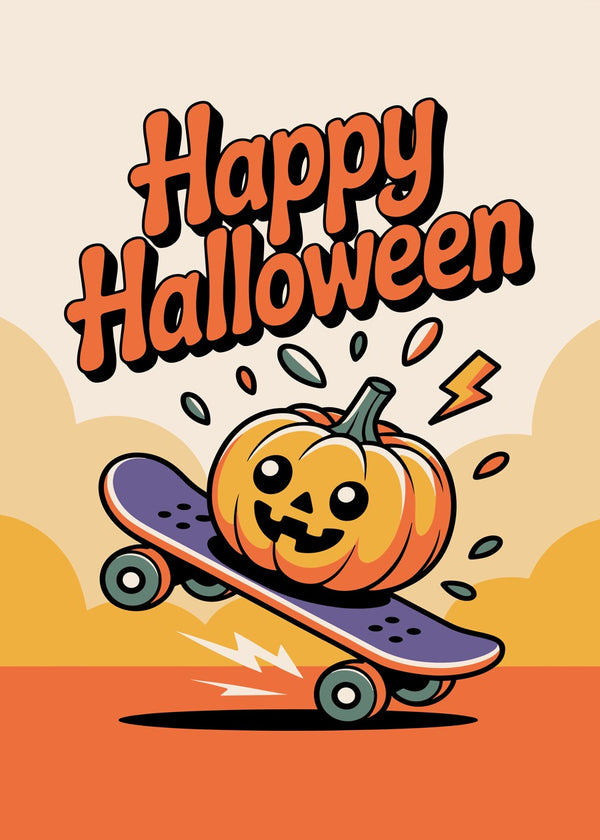 Pumpkin Skateboarder Halloween