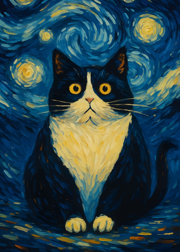 Cat starry night