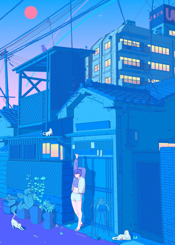 Good morning japan, vaporwave style