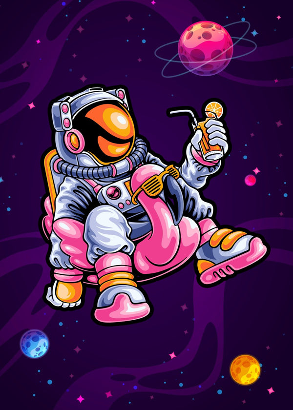 Relaxing astronaut in space