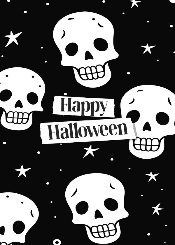 Black and White Skull Pattern