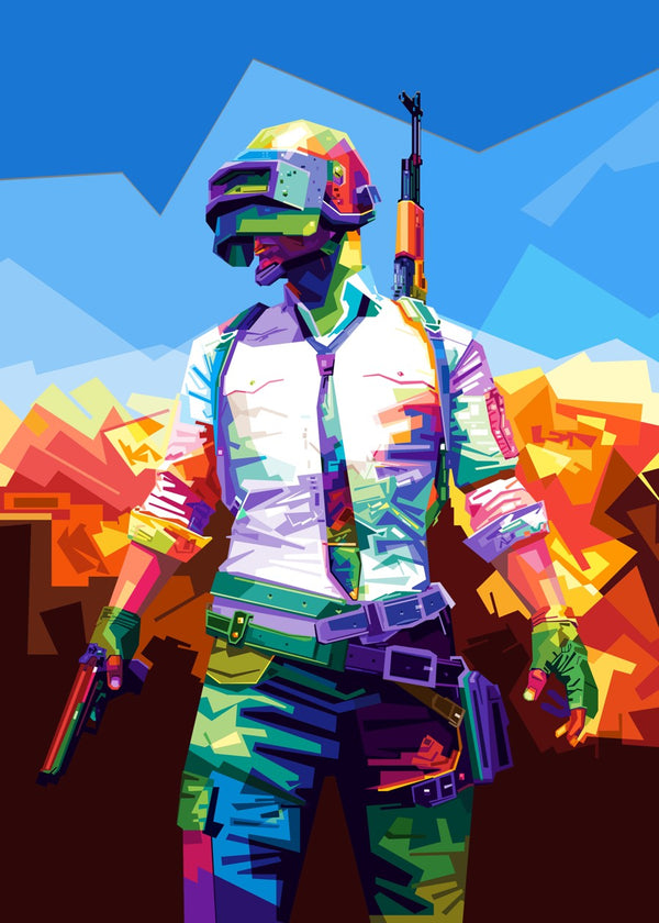 PUBG Character Man WPAP Popart