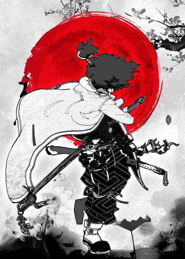 Samurai with Red Sun