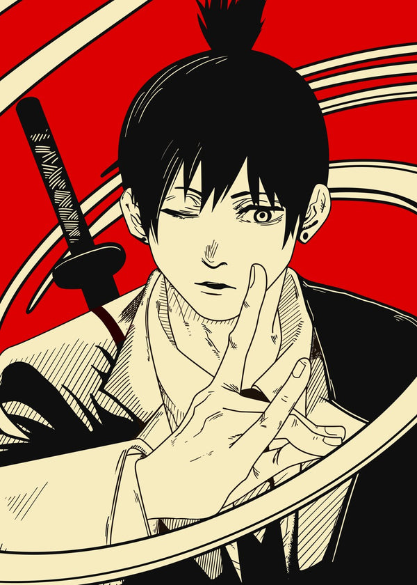 Samurai Manga Style Vector