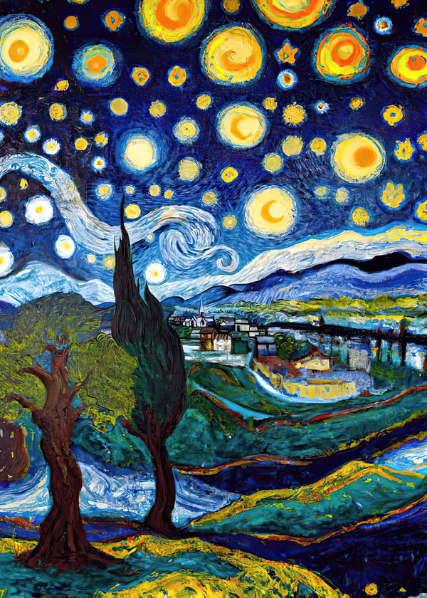 Starry night double moon