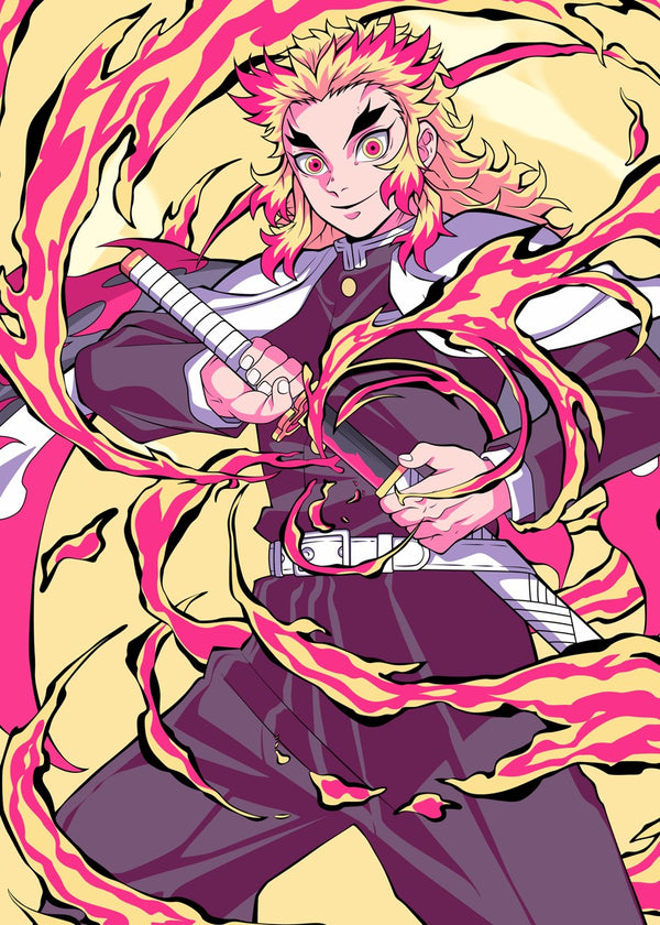 Rengoku Kyojuro with Flames