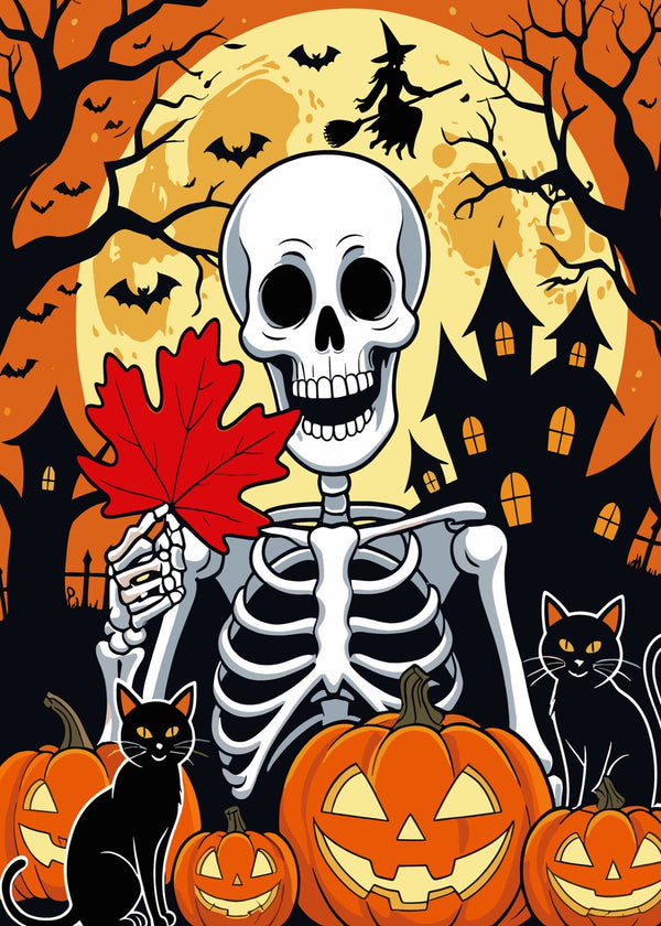Skeleton's Moonlit Night Art
