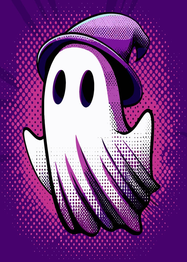 Comic Ghost in a Witch Hat