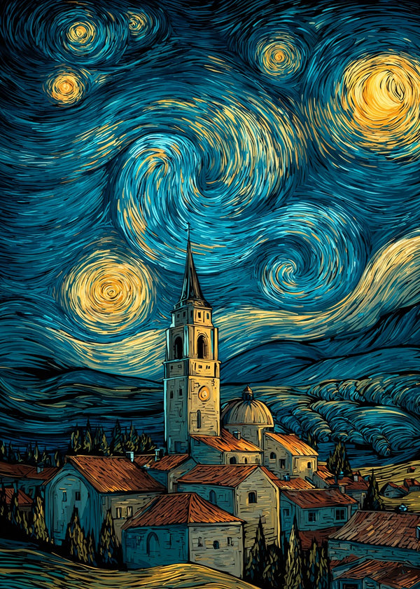 Church Tower Starry Skyline