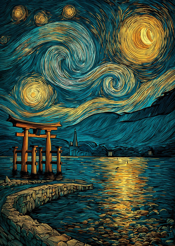 Torii Under Starry Sky