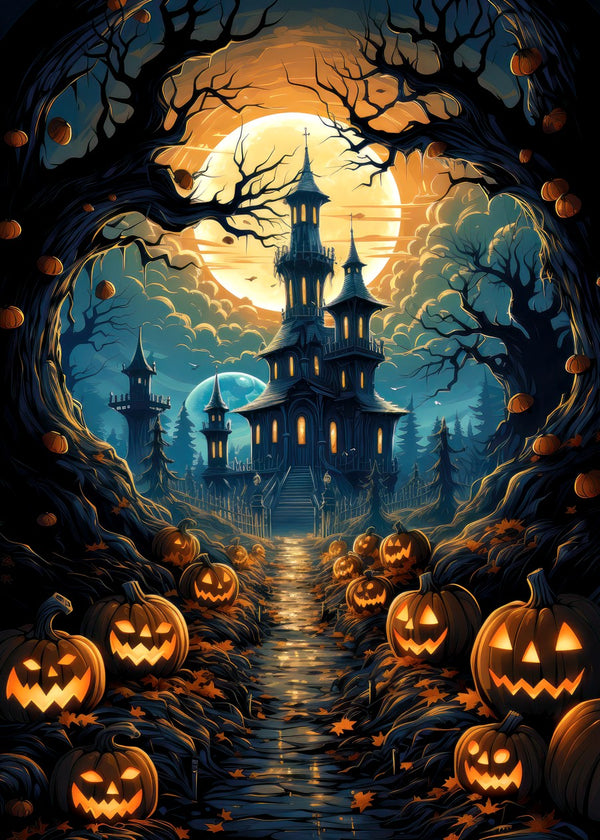 Haunted House Jack-O-Lanterns