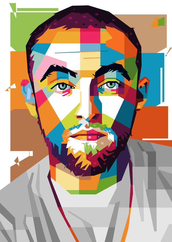 Mac Miller Colorful WPAP Head