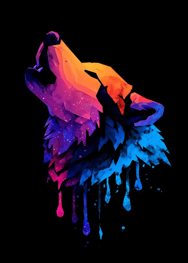 Colorful Howling Wolf