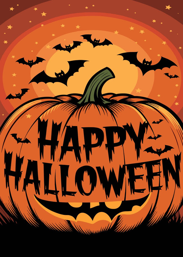 Pumpkin Greeting With Flying