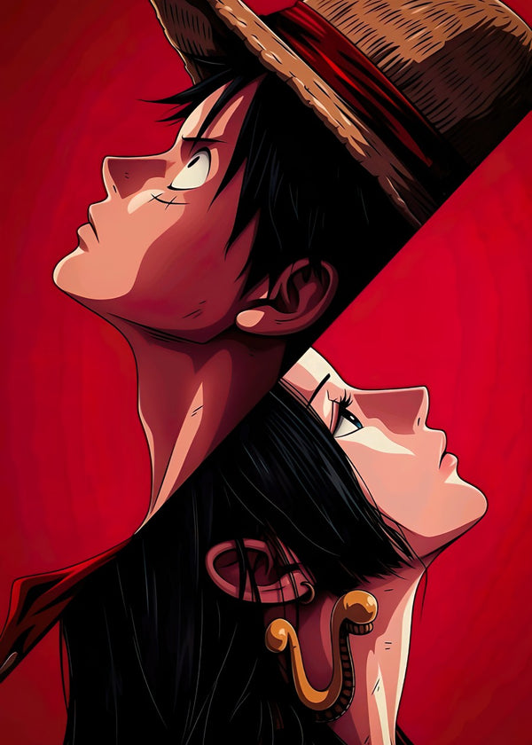 Close up of Luffy and Boa