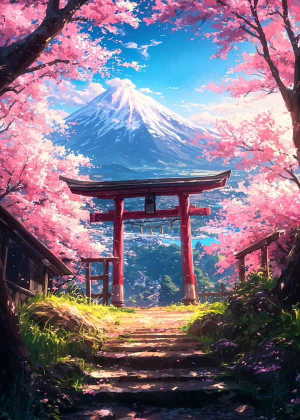 Spring Torii Gate to Mount Fuji