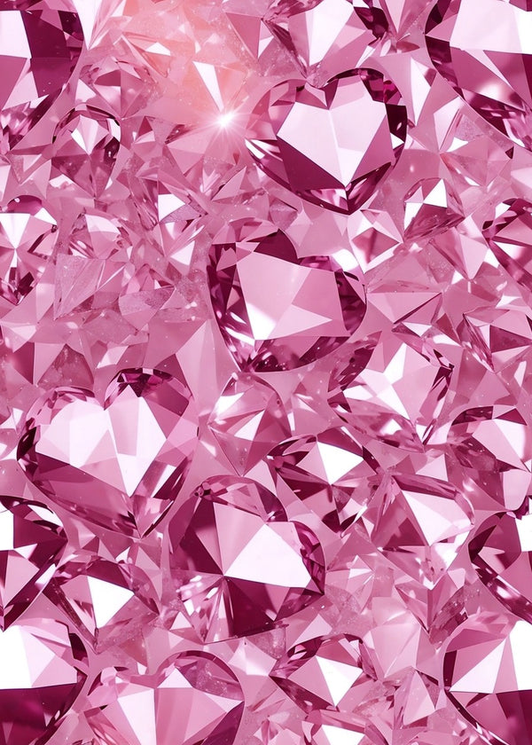Pink Heart Diamonds Shimmering