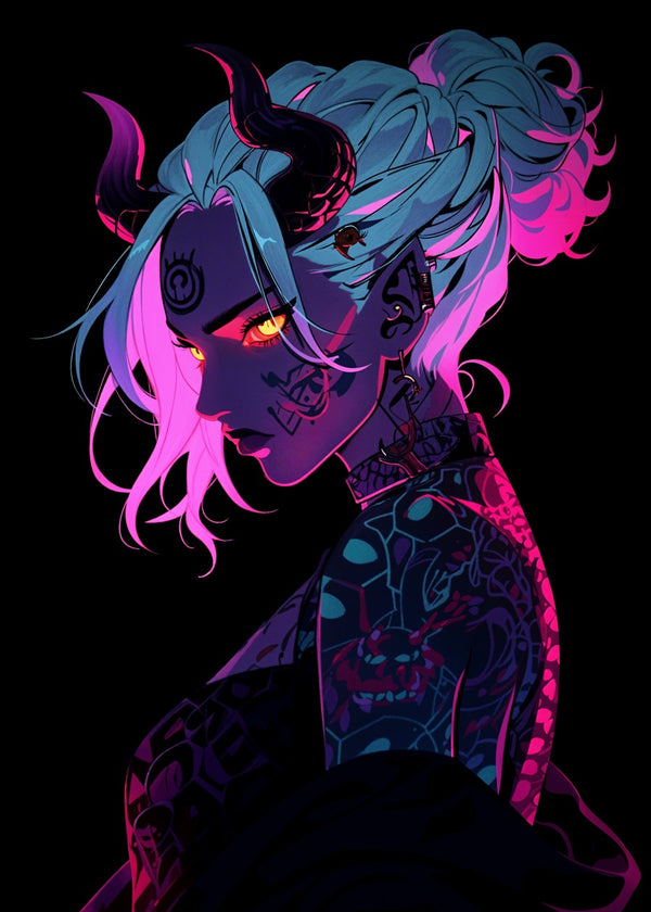 Cyberpunk Demon Girl