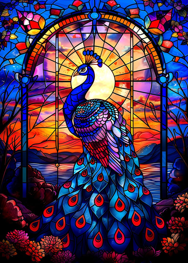 Stained Glass Peacock