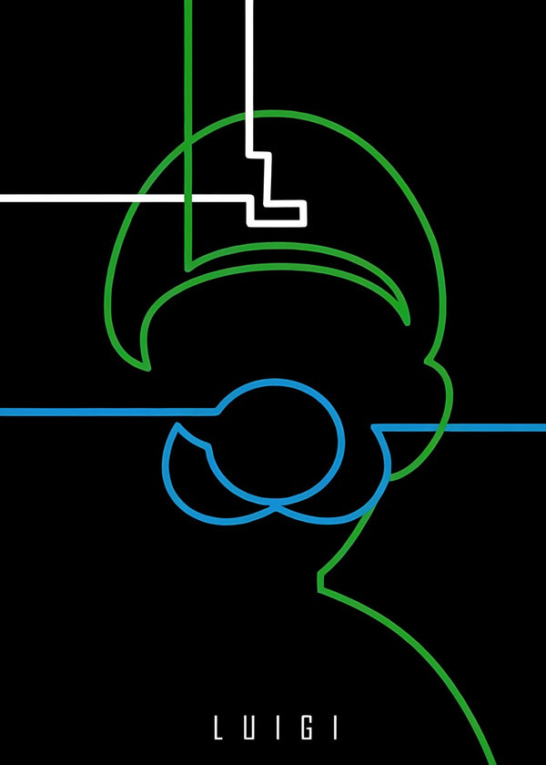Luigi Neon Line Art