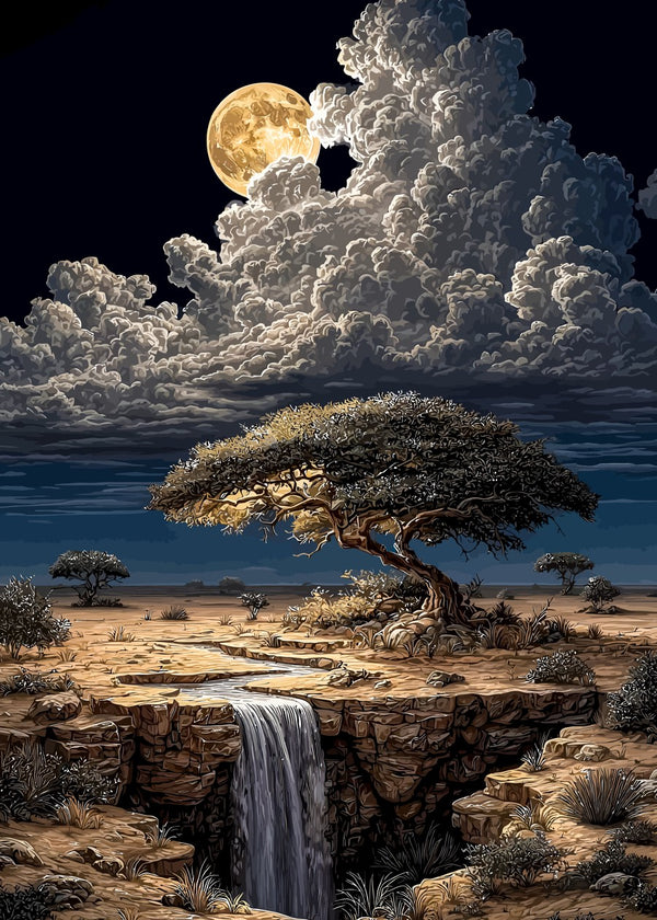 Fantasy Waterfall Night