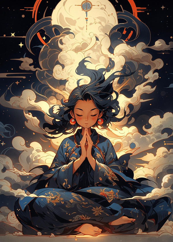 Moonlit Meditation in Kimono