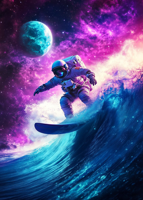 Astronaut Surfing in Space