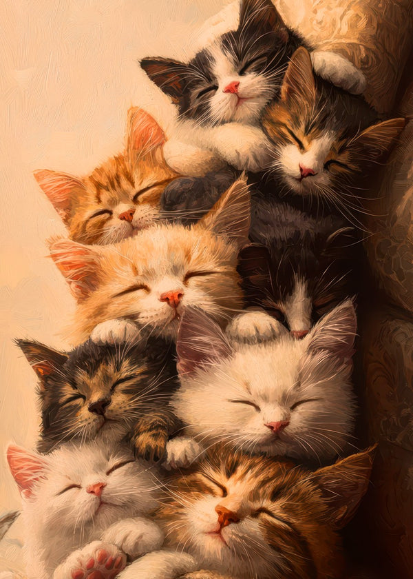 The kitten is sleeping