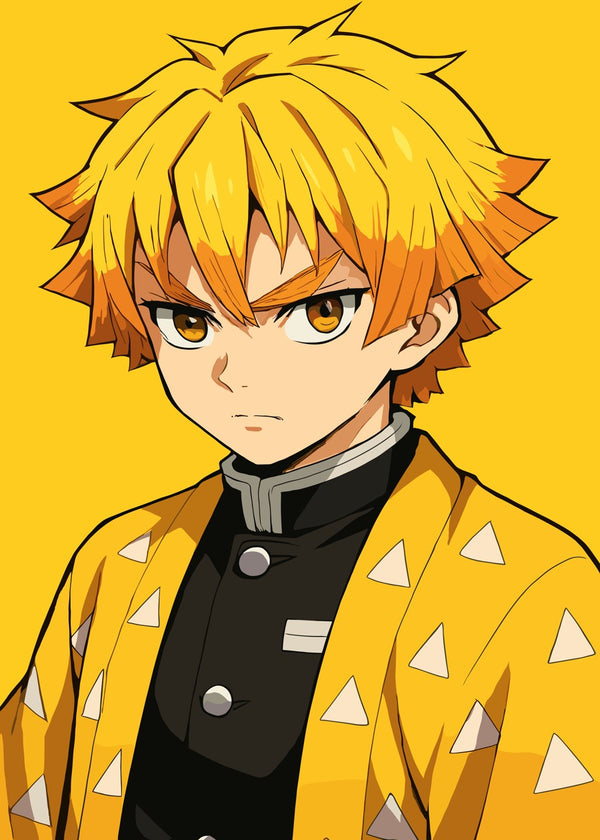 Zenitsu Agatsuma Back View, Demon Slayer Kimetsu no Yaiba