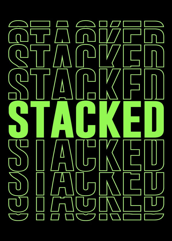 Stacked Typography Neon Green