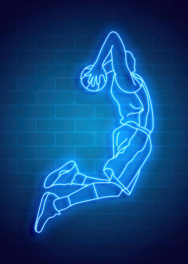 Basketball player neon light