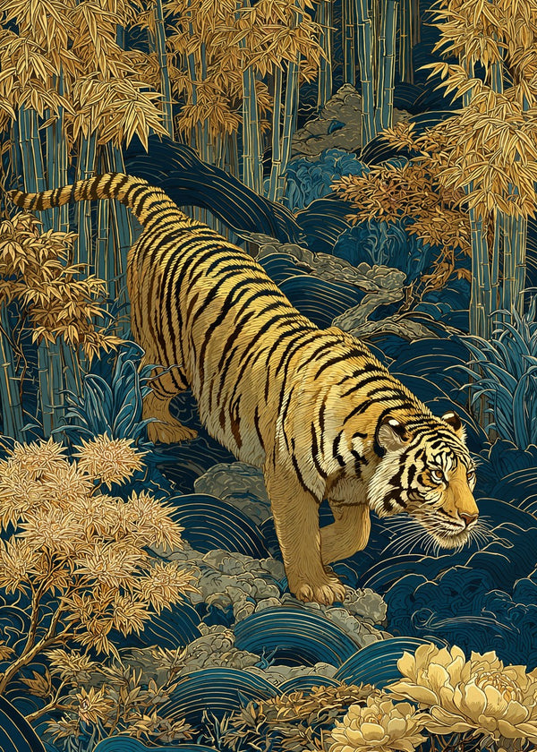 Golden Tiger in Bamboo Mist