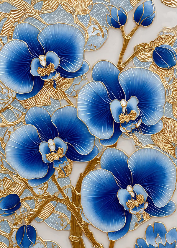 Porcelain Blue Orchids