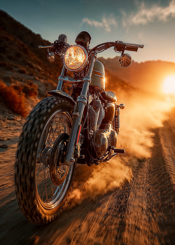 Dust-Trail Vintage Moto Sunset