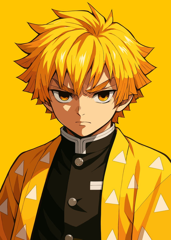 Zenitsu Agatsuma Focused View, Demon Slayer Kimetsu No Yaiba