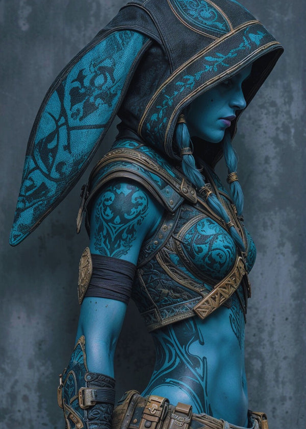 Fantasy Blue Girl Pinup